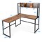 Costway Industrial L-Shaped Desk w/Hutch Bookshelf 55'' Corner Computer Desk Gaming Table
